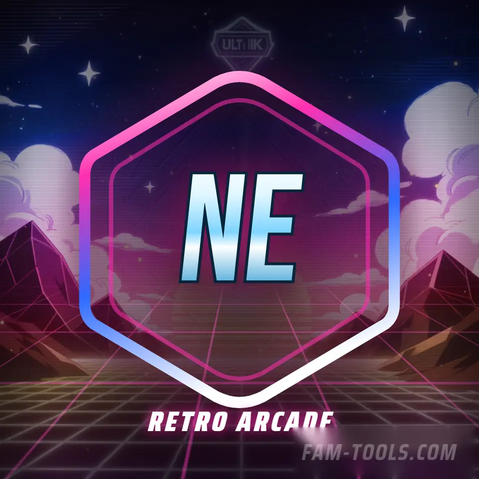Arcade Grid Anime rendered as a instagram / tiktok post at 1080 by 1080 pixels