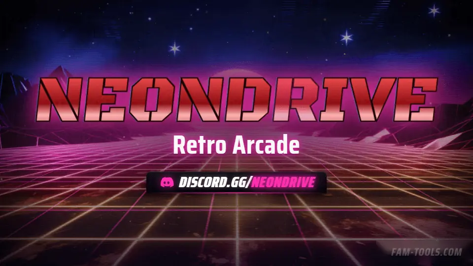 Arcade Grid Grunge rendered as a discord server banner at 960 by 540 pixels