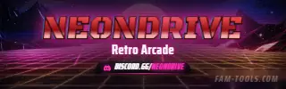 Arcade Grid Grunge rendered as a twitch panel at 320 by 100 pixels