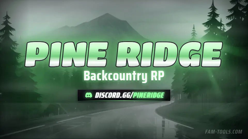 Foggy Forest Road Painted rendered as a discord server banner at 960 by 540 pixels