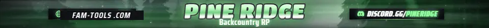 Foggy Forest Road Painted rendered as a fivem info banner at 1865 by 108 pixels