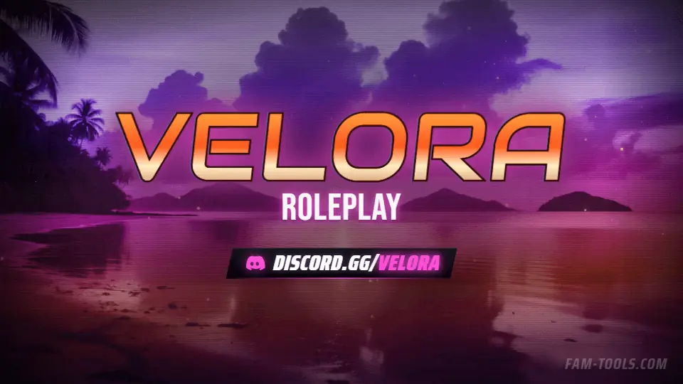 Neon Shore Grunge rendered as a discord server banner at 960 by 540 pixels