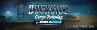 Port Cranes Photoreal rendered as a twitch panel at 320 by 100 pixels