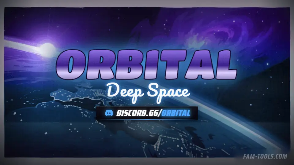 Space Orbit Painted rendered as a discord server banner at 960 by 540 pixels