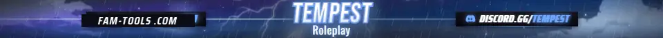 Storm Skyline Anime rendered as a fivem info banner at 1865 by 108 pixels