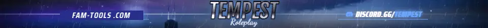 Storm Skyline Photoreal rendered as a fivem info banner at 1865 by 108 pixels