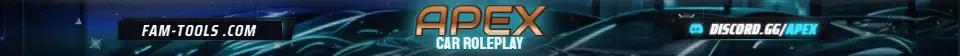 Supercar Garage Grunge rendered as a fivem info banner at 1865 by 108 pixels