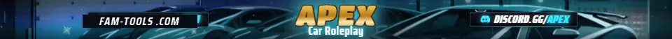 Supercar Garage Painted rendered as a fivem info banner at 1865 by 108 pixels