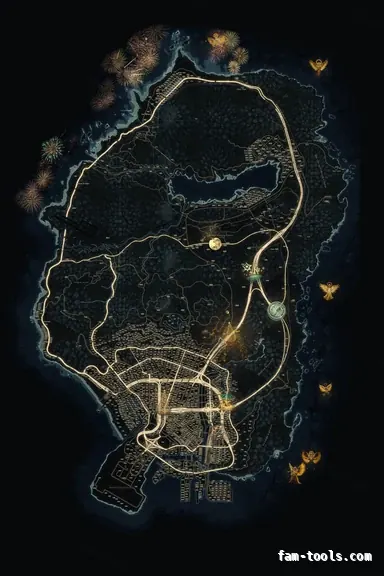 Christmas Black WINTER OBSIDIAN FiveM-compatible minimap for GTA 5 — google style — showing the whole Los Santos and Blaine County map