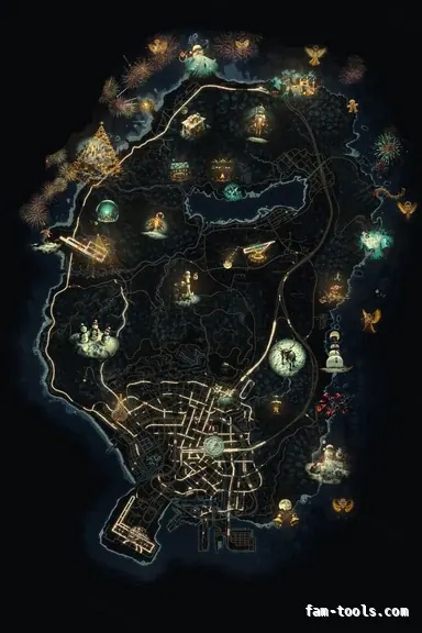 Christmas Black WINTER OBSIDIAN FiveM-compatible minimap for GTA 5 — without postal codes — showing the whole Los Santos and Blaine County map