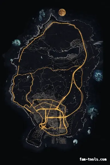 Halloween Black HAUNTED OBSIDIAN FiveM-compatible minimap for GTA 5 — google style — showing the whole Los Santos and Blaine County map