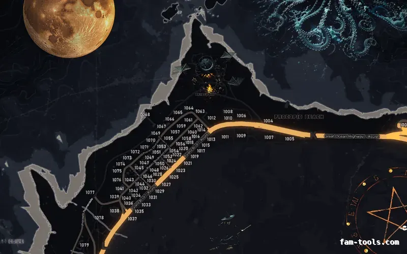 Halloween Black HAUNTED OBSIDIAN FiveM-compatible minimap for GTA 5 — with postal codes — showing Paleto Bay and Mount Chiliad