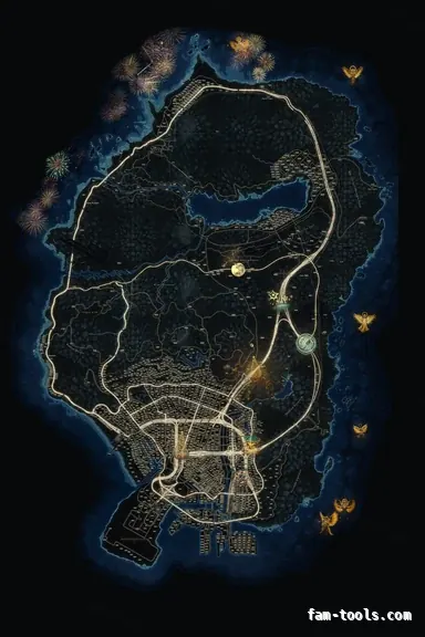 Christmas Blue WINTER COBALT FiveM-compatible minimap for GTA 5 — google style — showing the whole Los Santos and Blaine County map