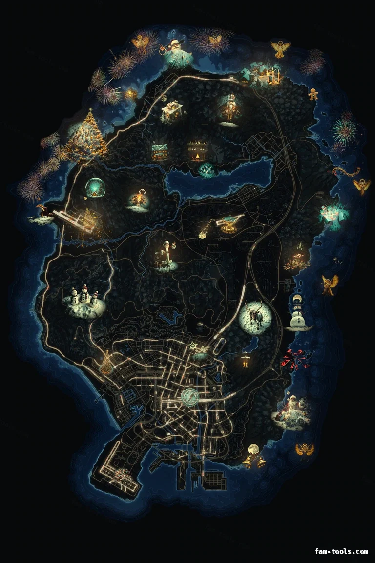 Christmas Blue FiveM Christmas minimap, the whole map