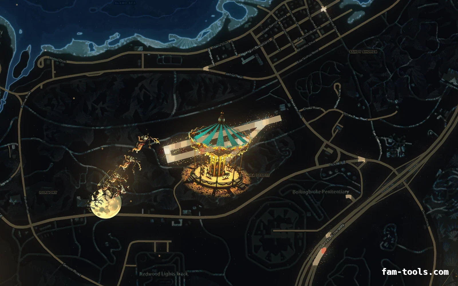 Christmas Blue Christmas FiveM minimap, sandy shores