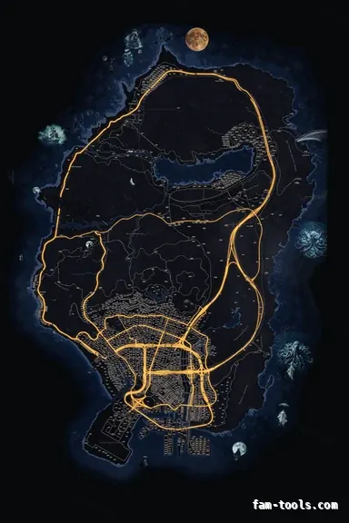 Halloween Blue HAUNTED COBALT FiveM-compatible minimap for GTA 5 — google style — showing the whole Los Santos and Blaine County map