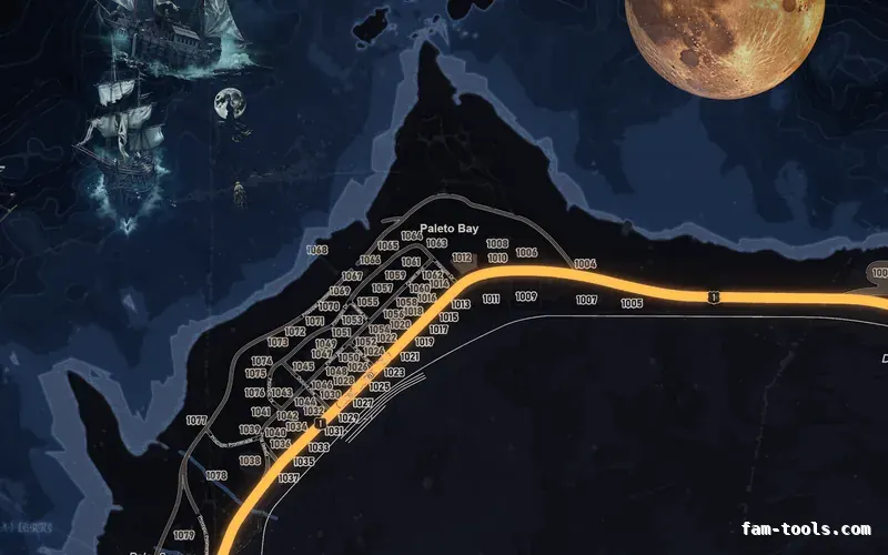 Halloween Blue HAUNTED COBALT FiveM-compatible minimap for GTA 5 — google style — showing Paleto Bay and Mount Chiliad