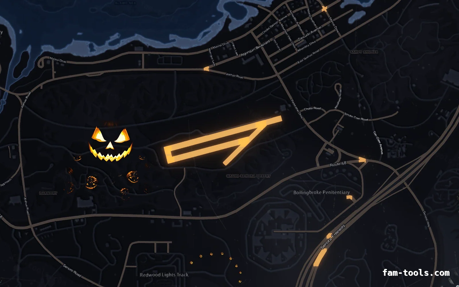 Halloween Blue Halloween minimap — Sandy Shores Halloween Blue Halloween FiveM minimap, sandy shores