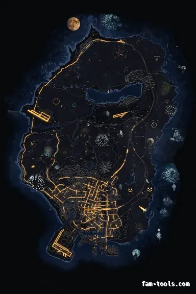 Halloween Blue HAUNTED COBALT FiveM-compatible minimap for GTA 5 — with postal codes — showing the whole Los Santos and Blaine County map