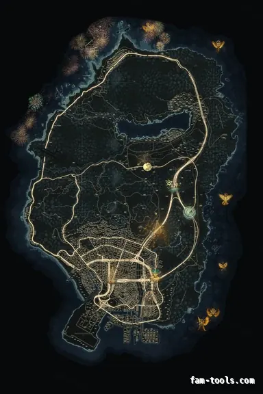 Christmas Gray WINTER GRAPHITE FiveM-compatible minimap for GTA 5 — google style — showing the whole Los Santos and Blaine County map