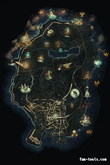 Christmas Gray WINTER GRAPHITE FiveM-compatible minimap for GTA 5 — without postal codes — showing the whole Los Santos and Blaine County map