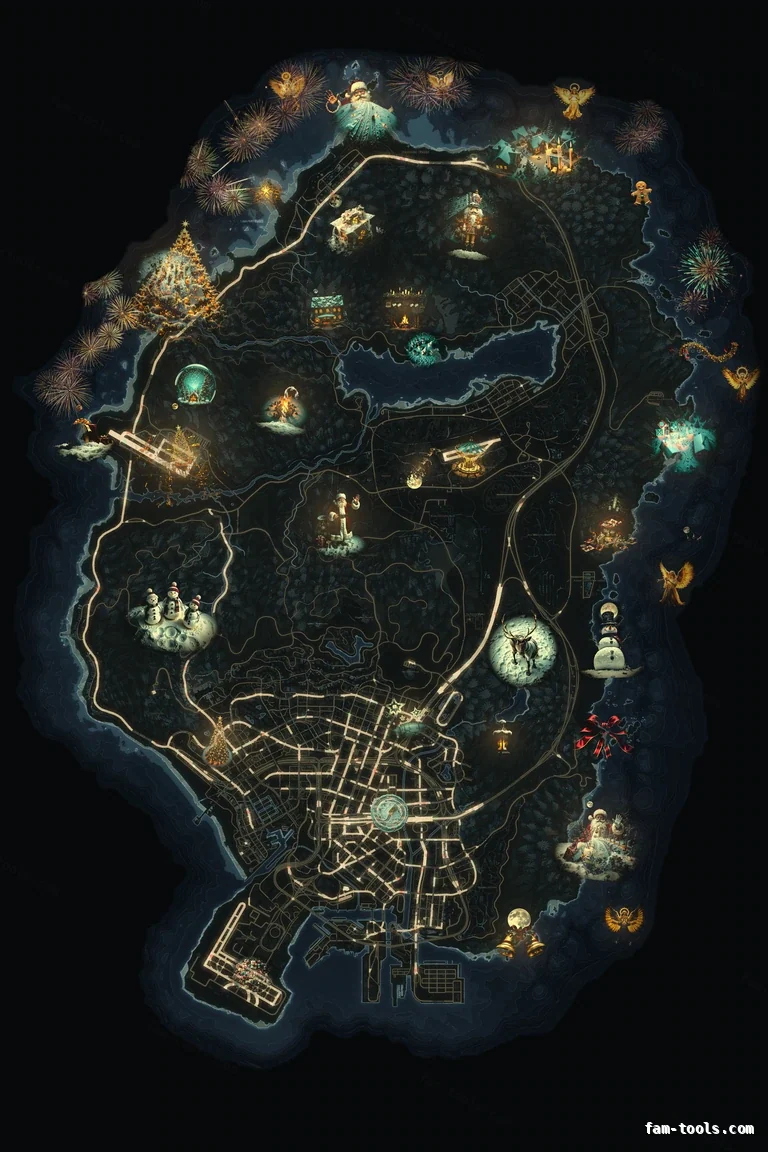 Christmas Gray FiveM Christmas minimap, the whole map