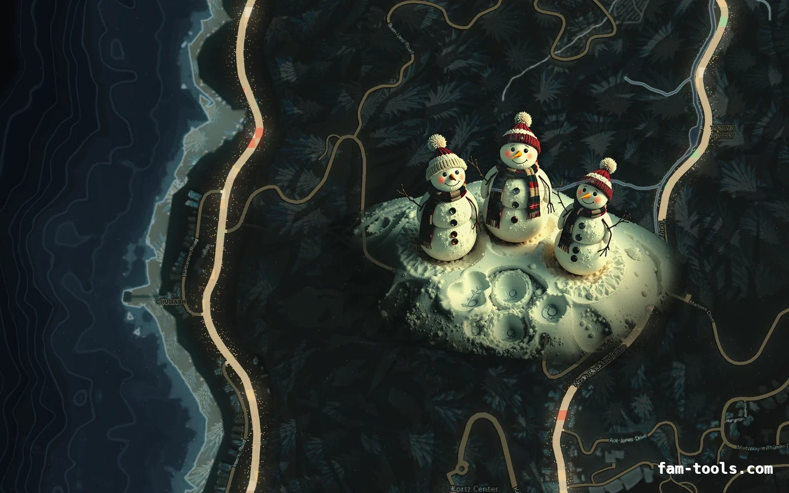 Christmas Gray Christmas FiveM minimap, the west coast