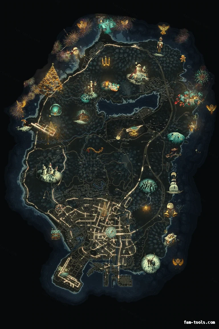 Christmas Gray FiveM Christmas minimap, the whole map