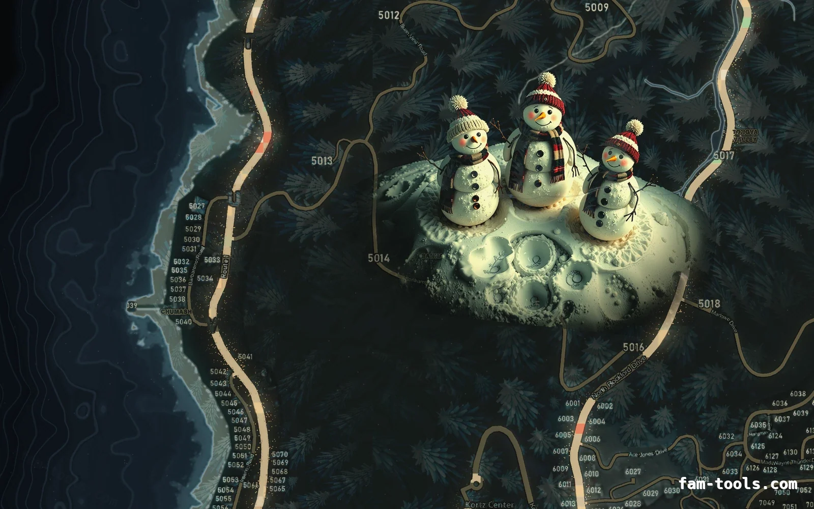 Christmas Gray Christmas FiveM minimap, the west coast