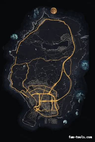 Halloween Gray HAUNTED GRAPHITE FiveM-compatible minimap for GTA 5 — google style — showing the whole Los Santos and Blaine County map