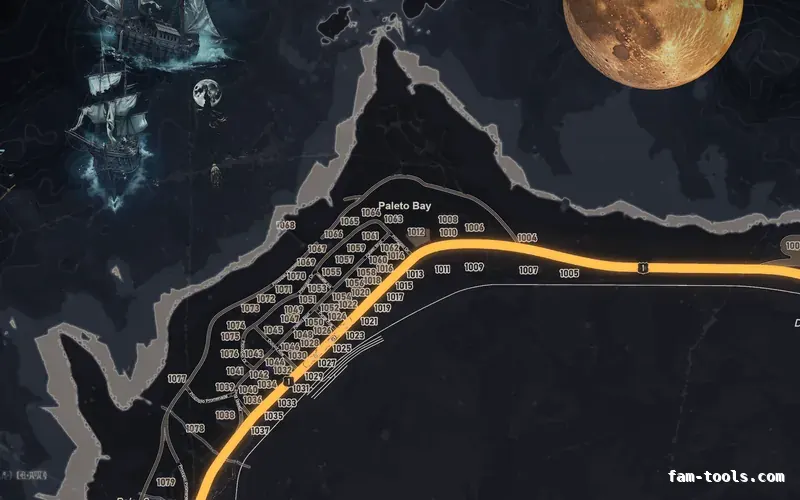 Halloween Gray HAUNTED GRAPHITE FiveM-compatible minimap for GTA 5 — google style — showing Paleto Bay and Mount Chiliad