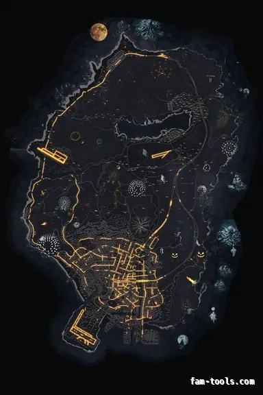 Halloween Gray HAUNTED GRAPHITE FiveM-compatible minimap for GTA 5 — with postal codes — showing the whole Los Santos and Blaine County map