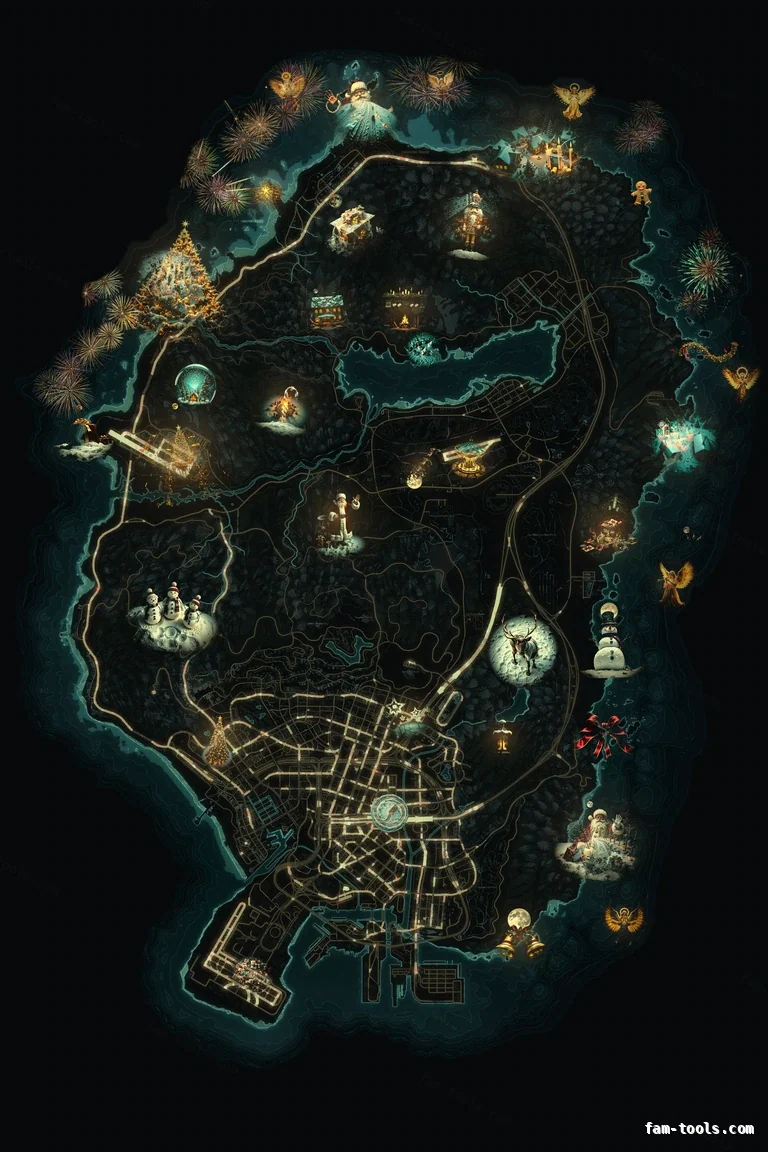 Christmas Green FiveM Christmas minimap, the whole map