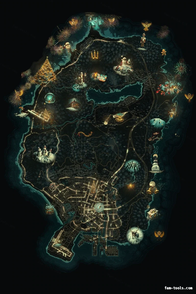 Christmas Green FiveM Christmas minimap, the whole map