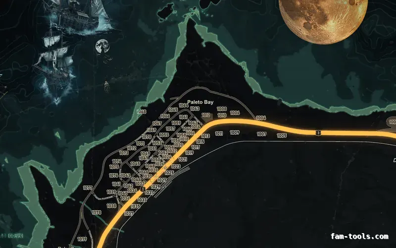 Halloween Green HAUNTED EMERALD FiveM-compatible minimap for GTA 5 — google style — showing Paleto Bay and Mount Chiliad