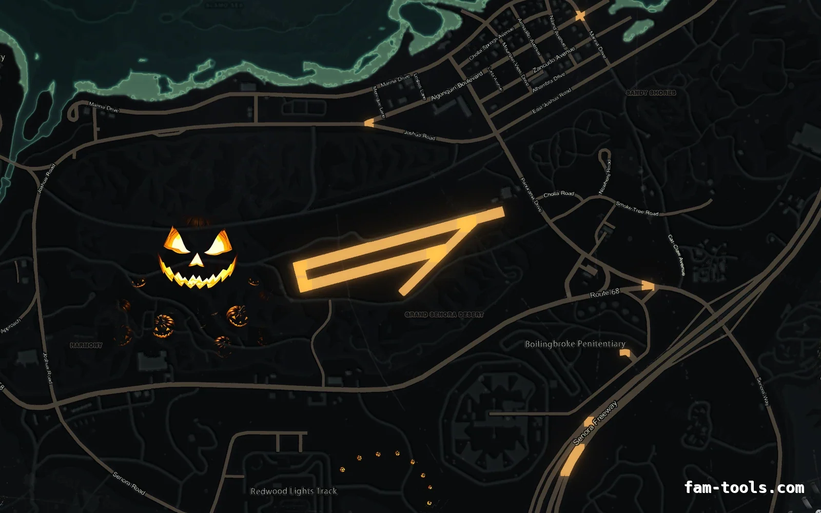 Halloween Green Halloween minimap — Sandy Shores Halloween Green Halloween FiveM minimap, sandy shores
