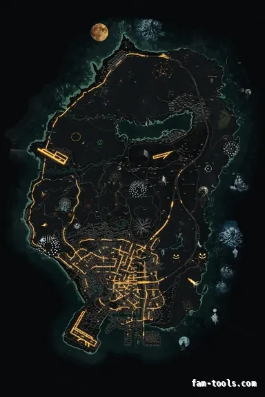 Halloween Green HAUNTED EMERALD FiveM-compatible minimap for GTA 5 — with postal codes — showing the whole Los Santos and Blaine County map