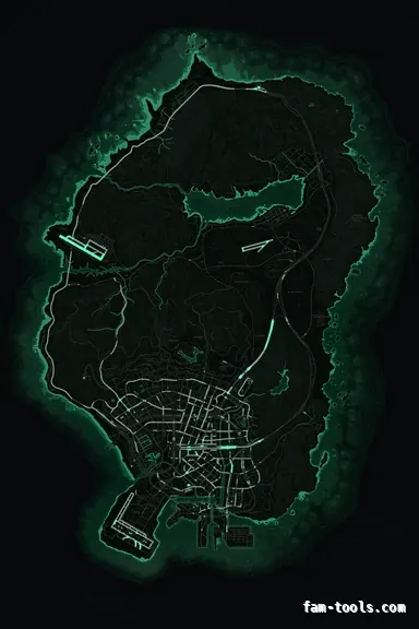FiveM minimap renders in several palettes — Emerald · no postals