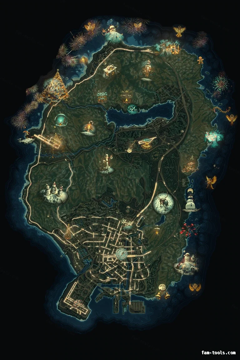 Christmas Mixed dark FiveM Christmas minimap, the whole map