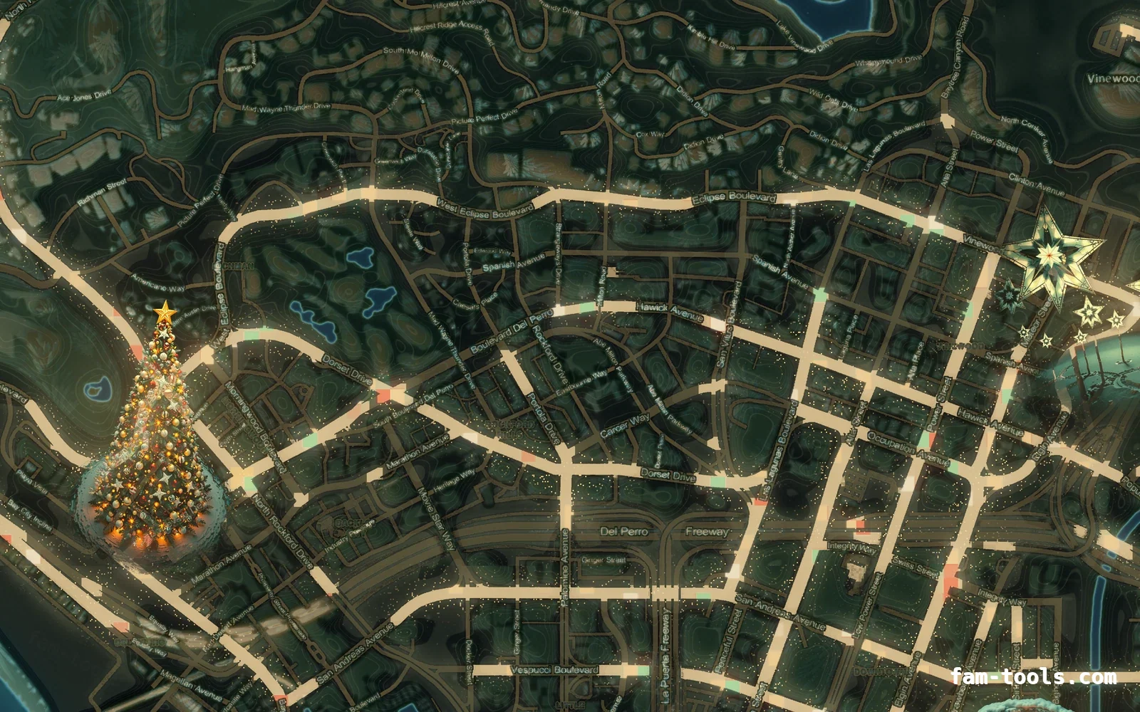 Christmas Mixed dark Christmas FiveM minimap, los santos