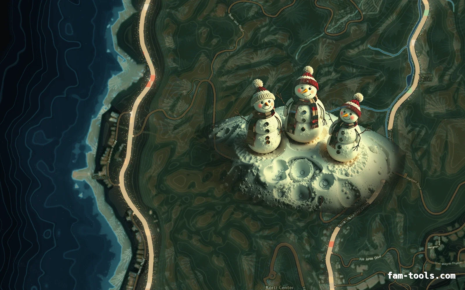 Christmas Mixed dark Christmas FiveM minimap, the west coast