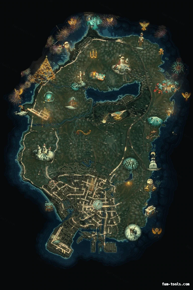 Christmas Mixed dark FiveM Christmas minimap, the whole map