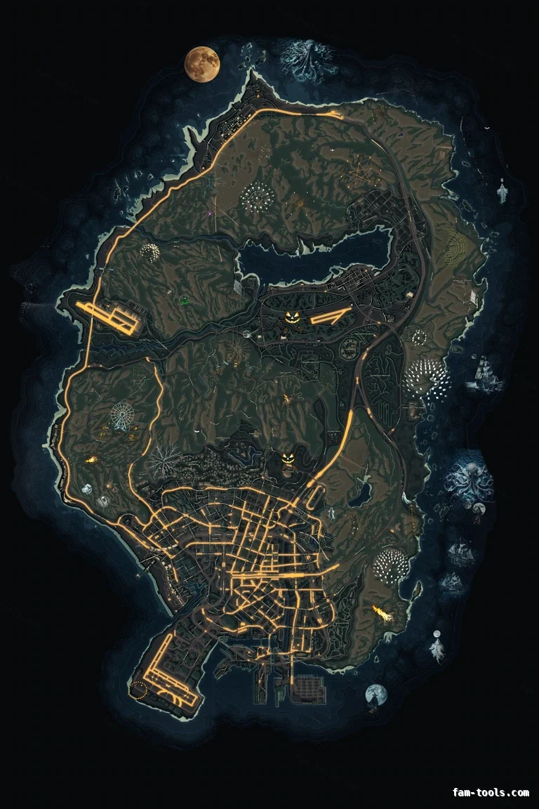 Halloween Mixed dark FiveM Halloween minimap, the whole map