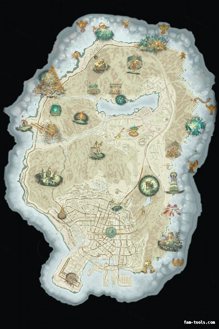 Christmas Mixed light FiveM Christmas minimap, the whole map