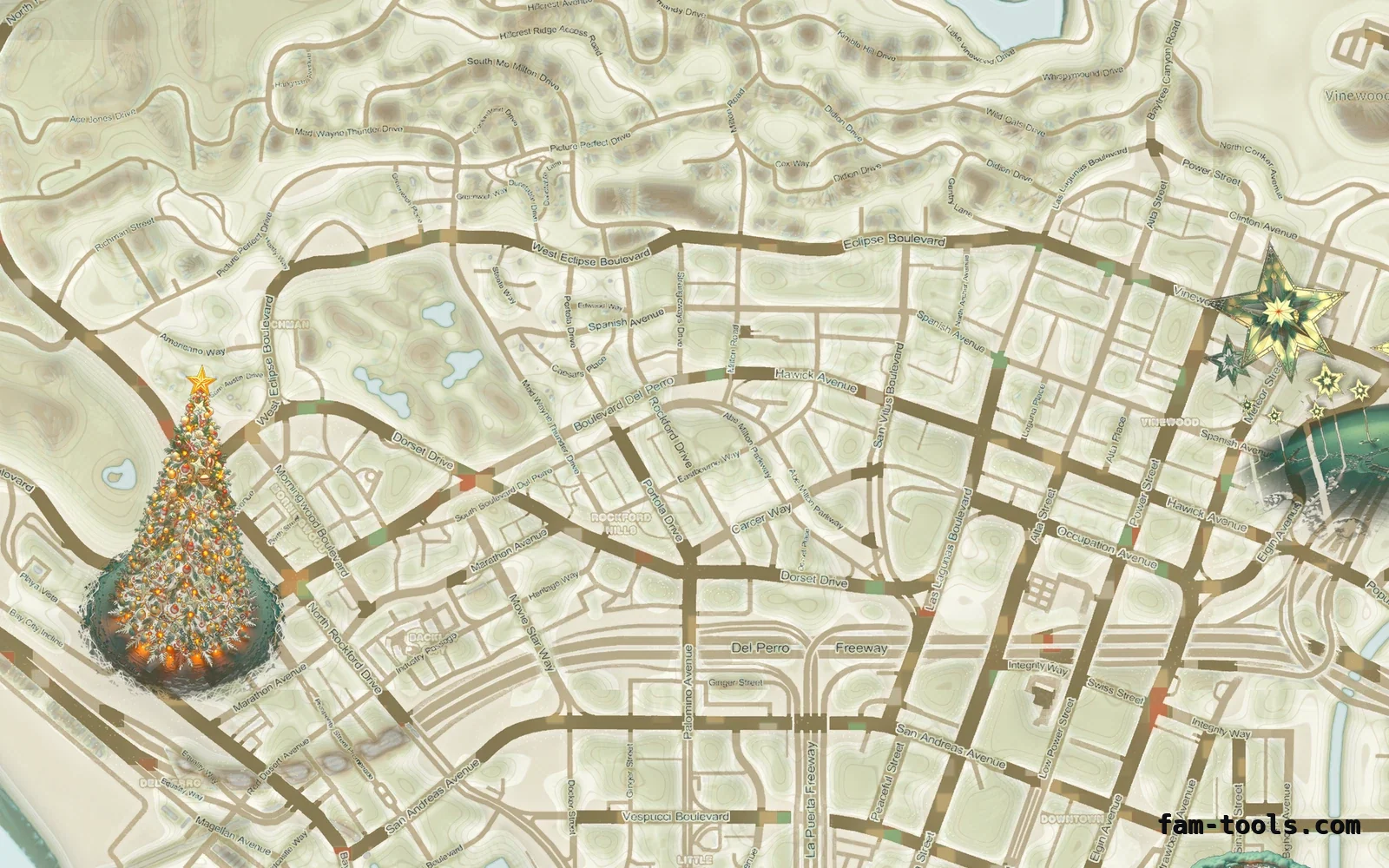 Christmas Mixed light Christmas FiveM minimap, los santos