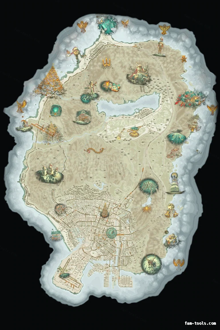 Christmas Mixed light FiveM Christmas minimap, the whole map