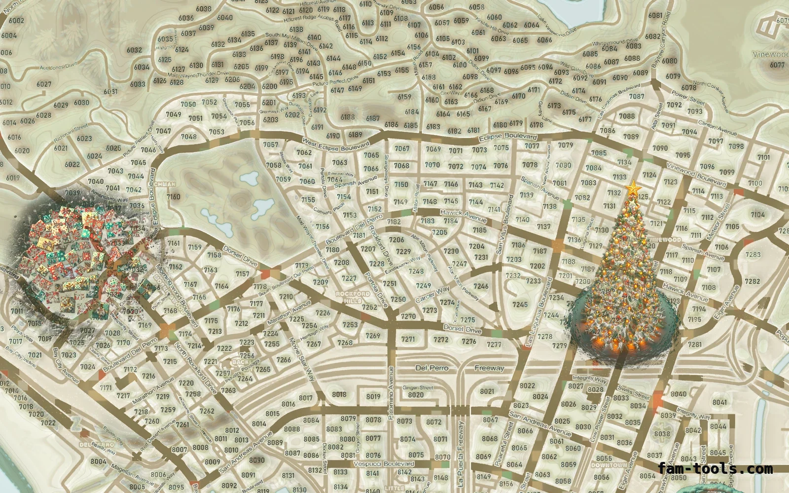Christmas Mixed light Christmas FiveM minimap, los santos