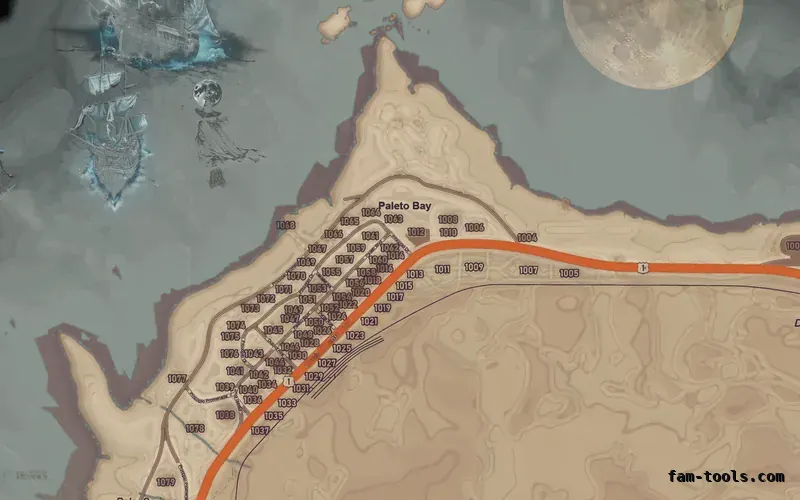 Halloween Mixed light HAUNTED TOPO DAY FiveM-compatible minimap for GTA 5 — google style — showing Paleto Bay and Mount Chiliad