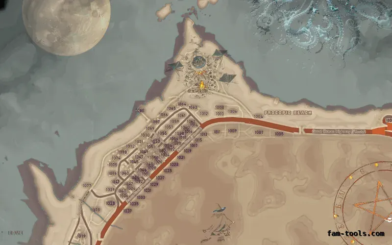 Halloween Mixed light HAUNTED TOPO DAY FiveM-compatible minimap for GTA 5 — with postal codes — showing Paleto Bay and Mount Chiliad