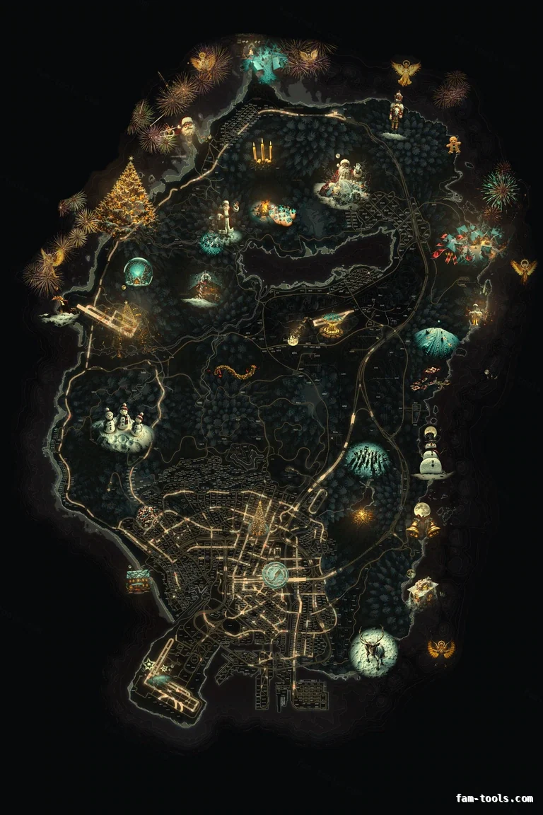 Christmas Orange FiveM Christmas minimap, the whole map